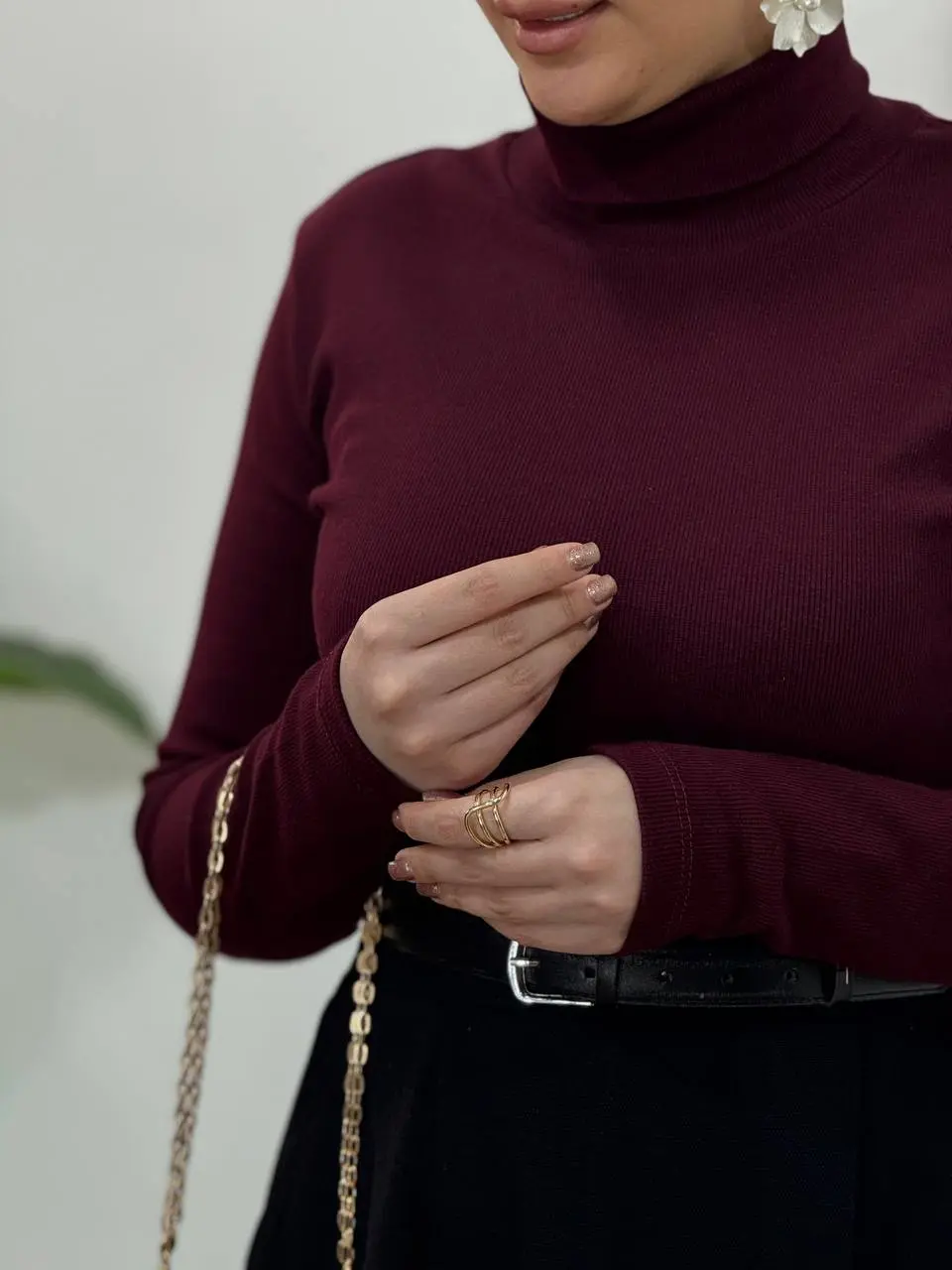 بلوز کشبافت پنبه یقه اسکی آشا 3